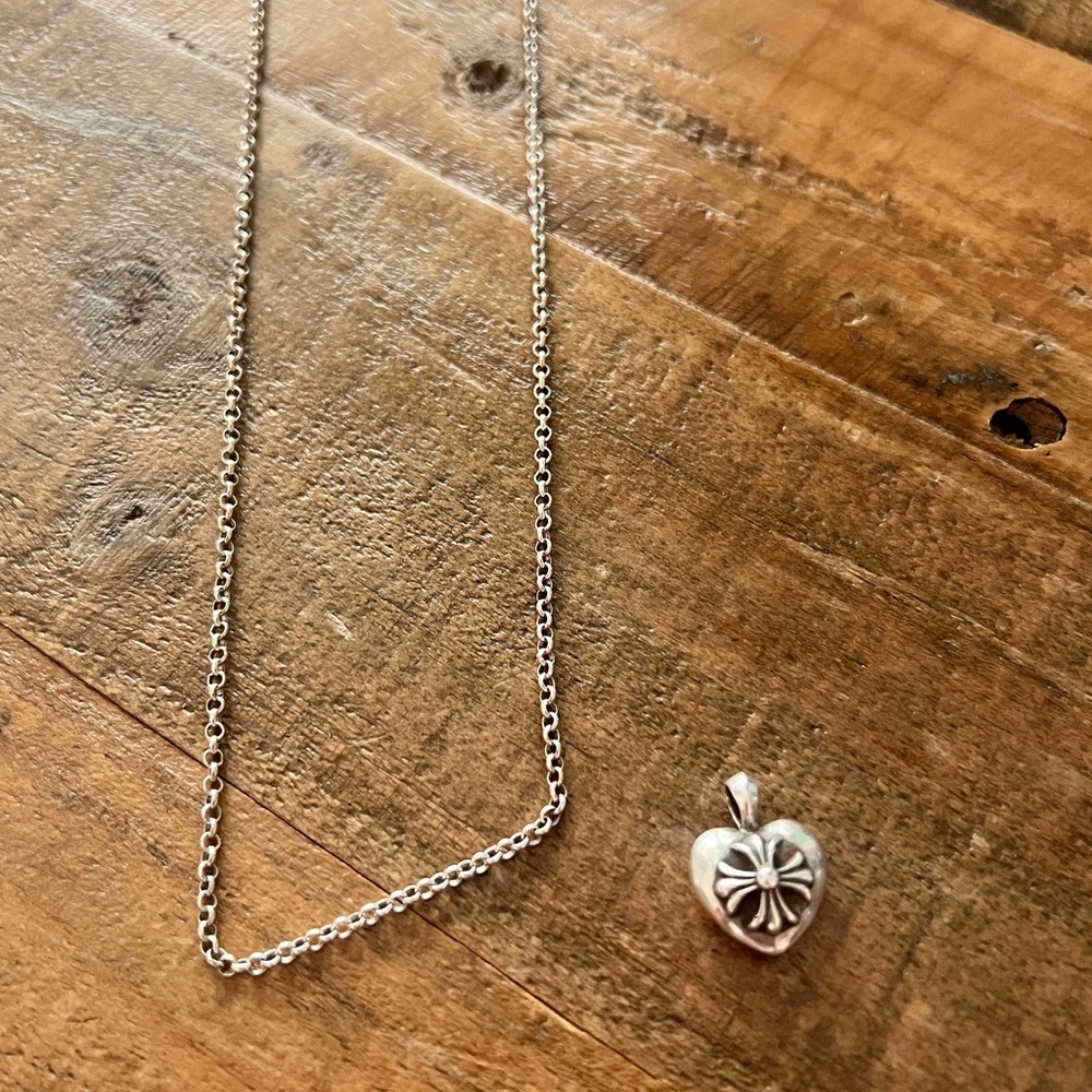 Chrome hearts heart pendant plus chain